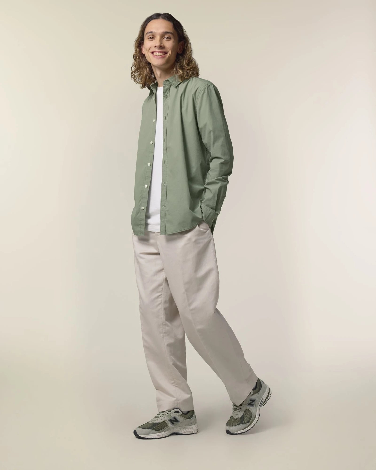 Chemise homme coton bio Stanley/Stella Styler à personnaliser - Soft Khaki