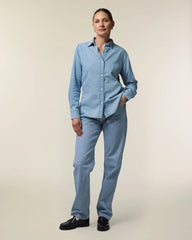 Chemise femme denim coton bio Stanley/Stella à personnaliser - Light Wash