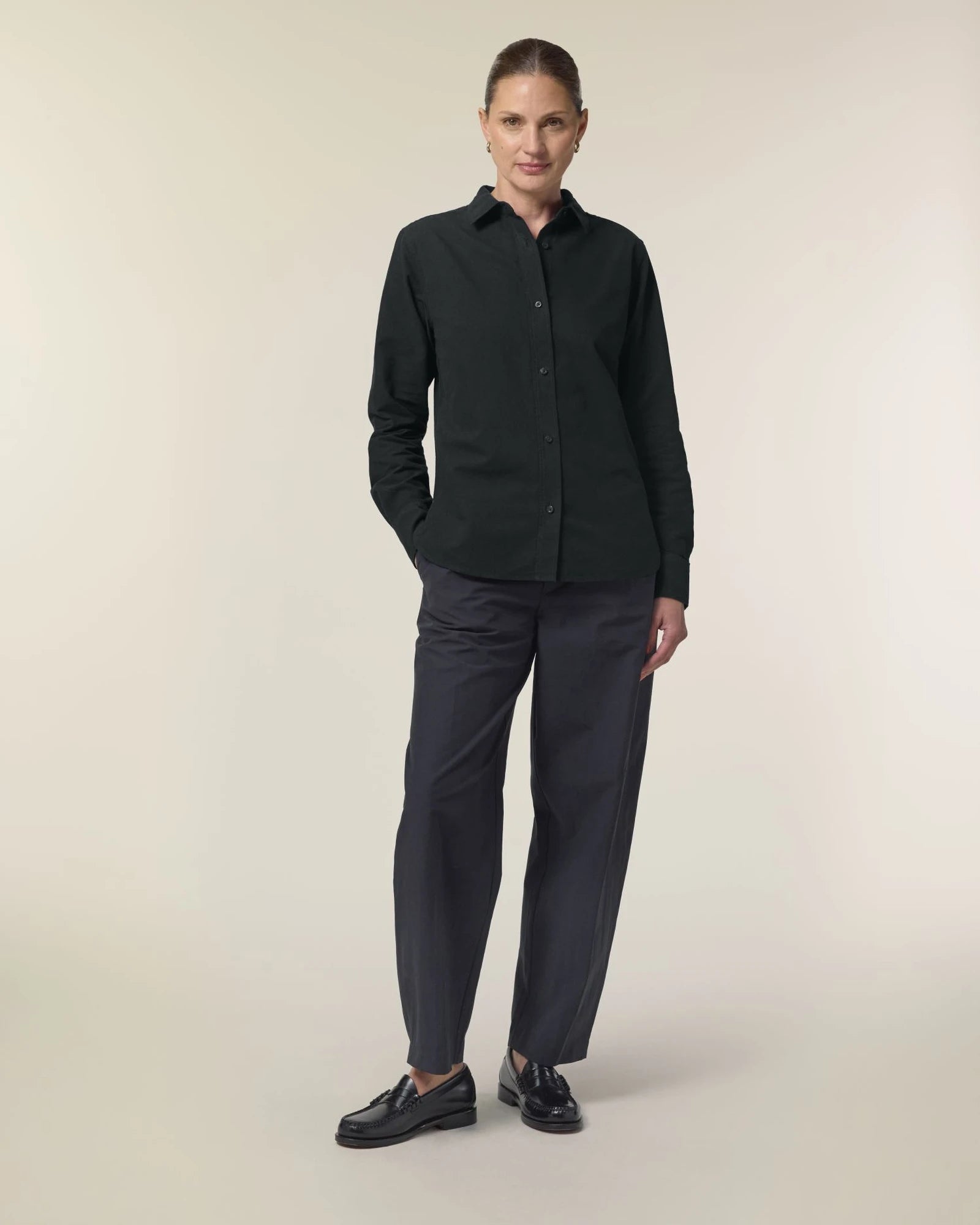 Chemise femme coton bio Stanley/Stella Oxford à personnaliser - Black