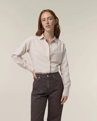 Chemise femme coton bio Stanley/Stella Oxford à personnaliser - Beige Oxford