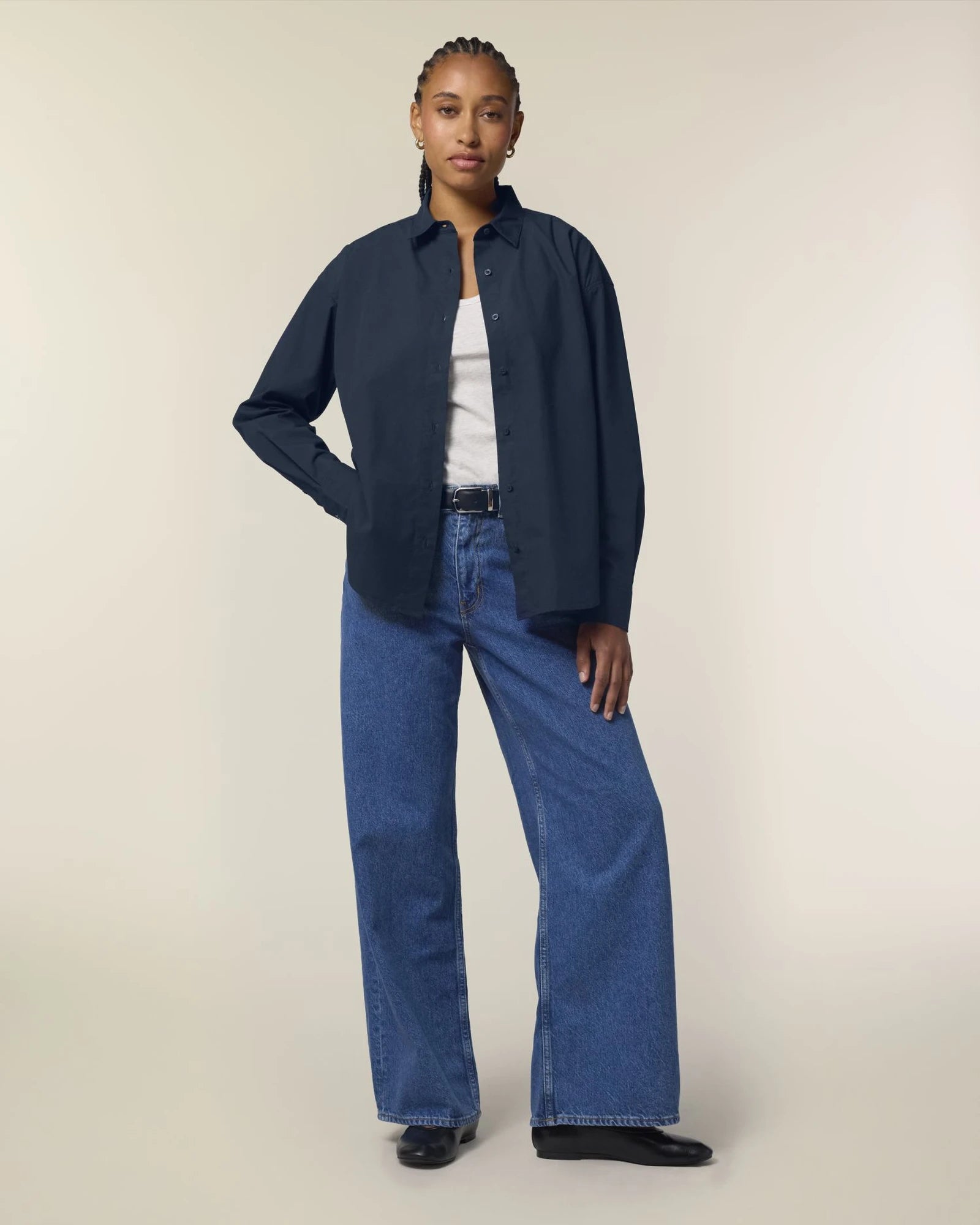 Chemise femme coton bio Stanley/Stella Styler à personnaliser - French Navy