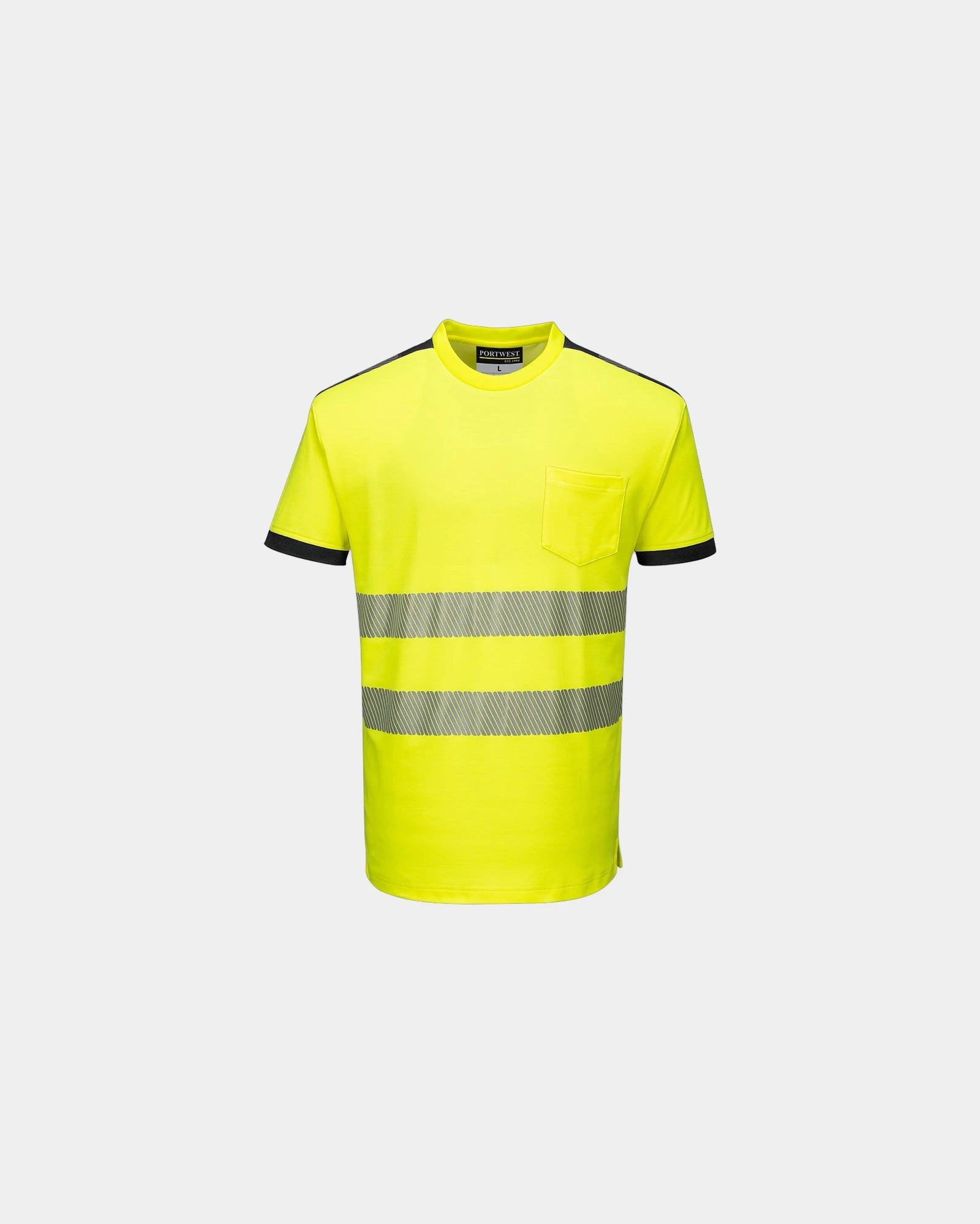 T-shirt coton majoritaire HV PW3 à personnaliser - Jaune-Noir