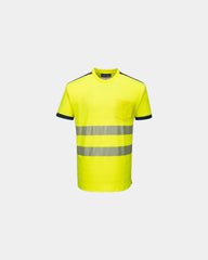 T-shirt coton majoritaire HV PW3 à personnaliser - Jaune-Bleu Marine