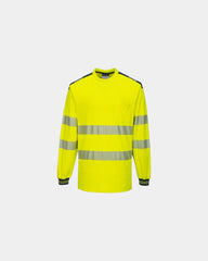 T-shirt haute visibilité coton PW3 à personnaliser - Jaune-Bleu Marine