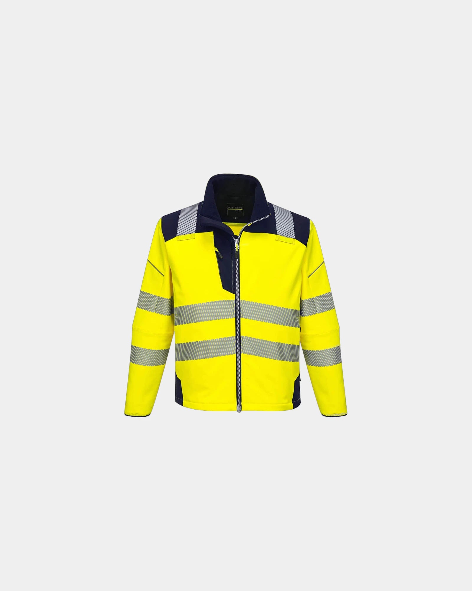 Softshell Haute-Visibilité PW3 à personnaliser - Jaune-Bleu Marine
