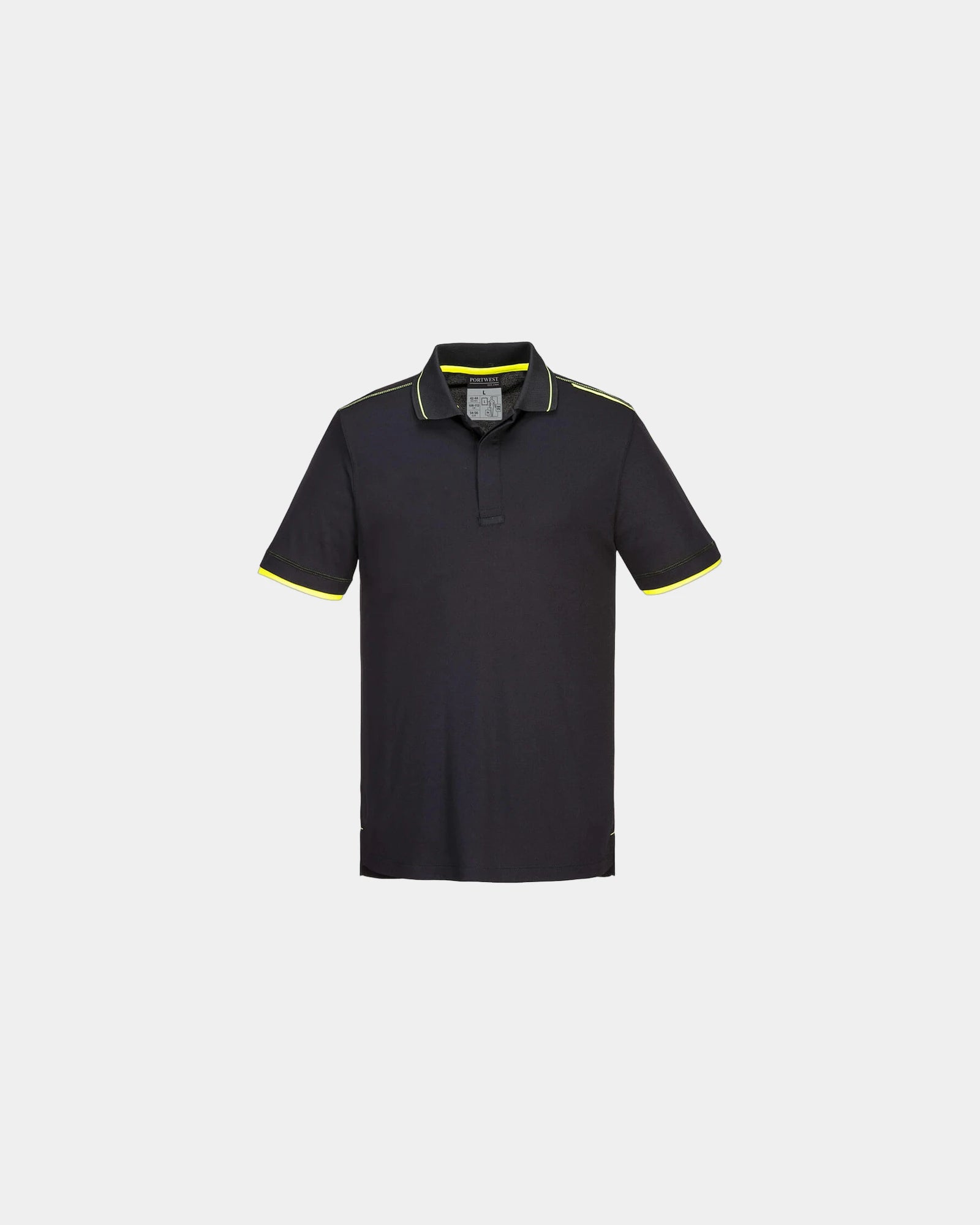 Polo éco polyester recyclé WX3 à personnaliser - Noir-Bleu Ciel