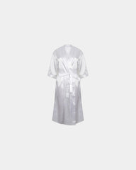 Peignoir satin femme manches 3/4 à personnaliser - White