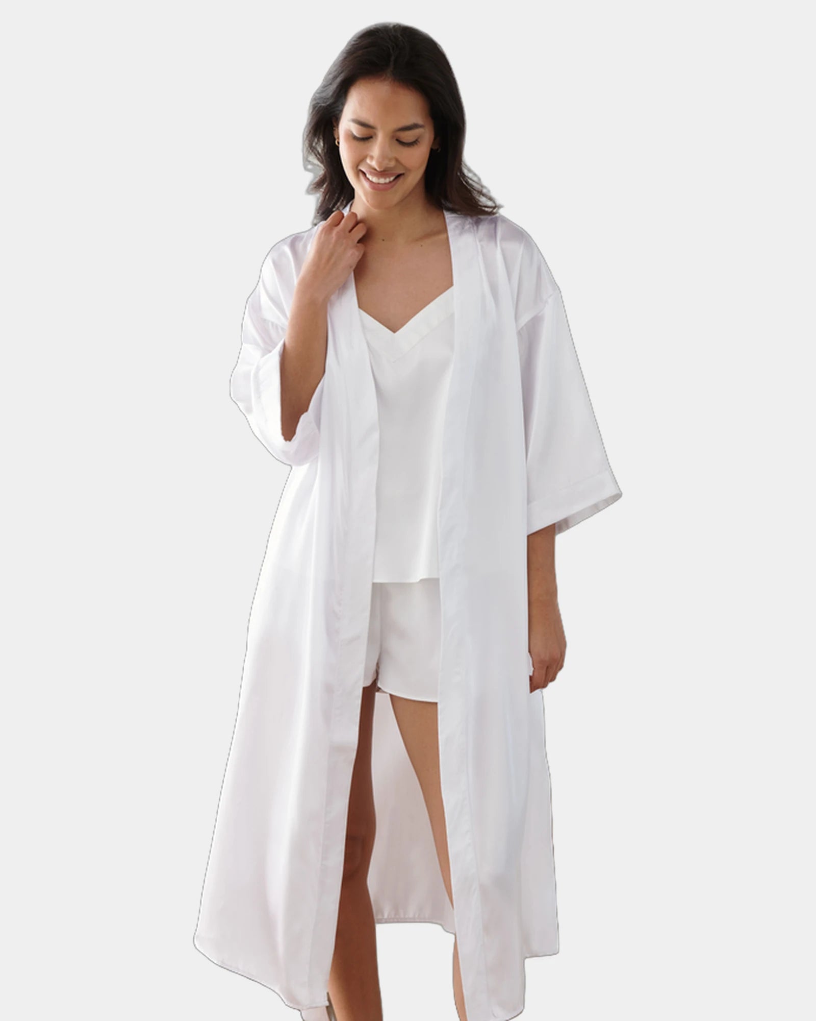 Peignoir satin femme manches 3/4 à personnaliser - 3