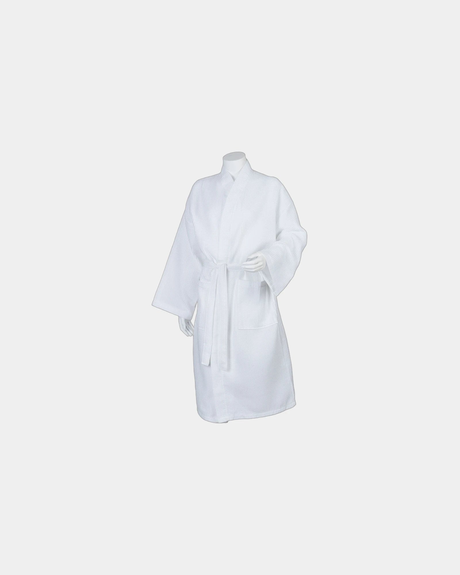 Peignoir éponge style kimono Waffle à personnaliser - White