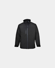 Blouson softshell à personnaliser - Noir-Bleu Ciel