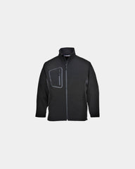 Blouson softshell bicolore à personnaliser - Noir-Bleu Ciel