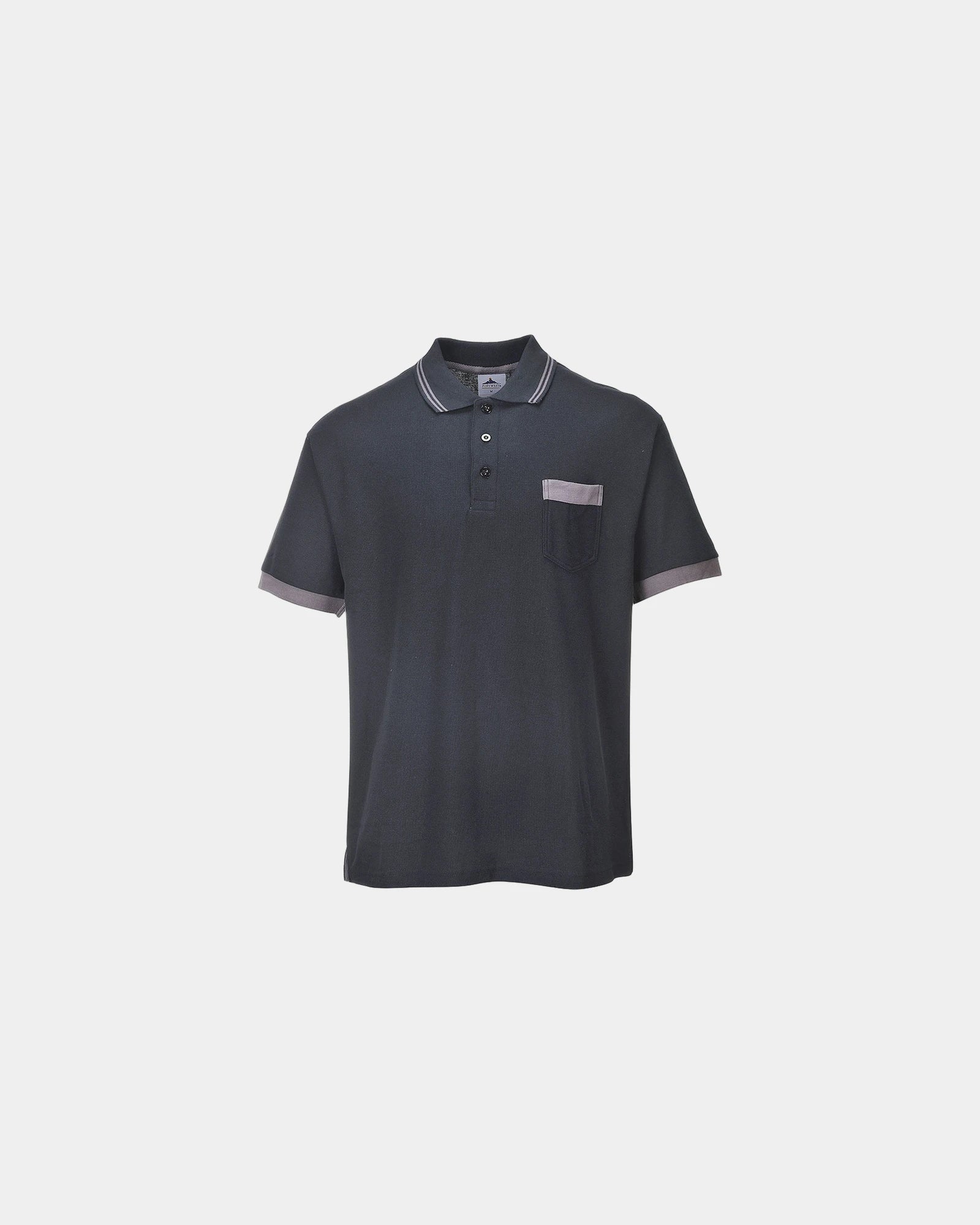 Polo Texo Contrast à personnaliser - Noir-Bleu Ciel