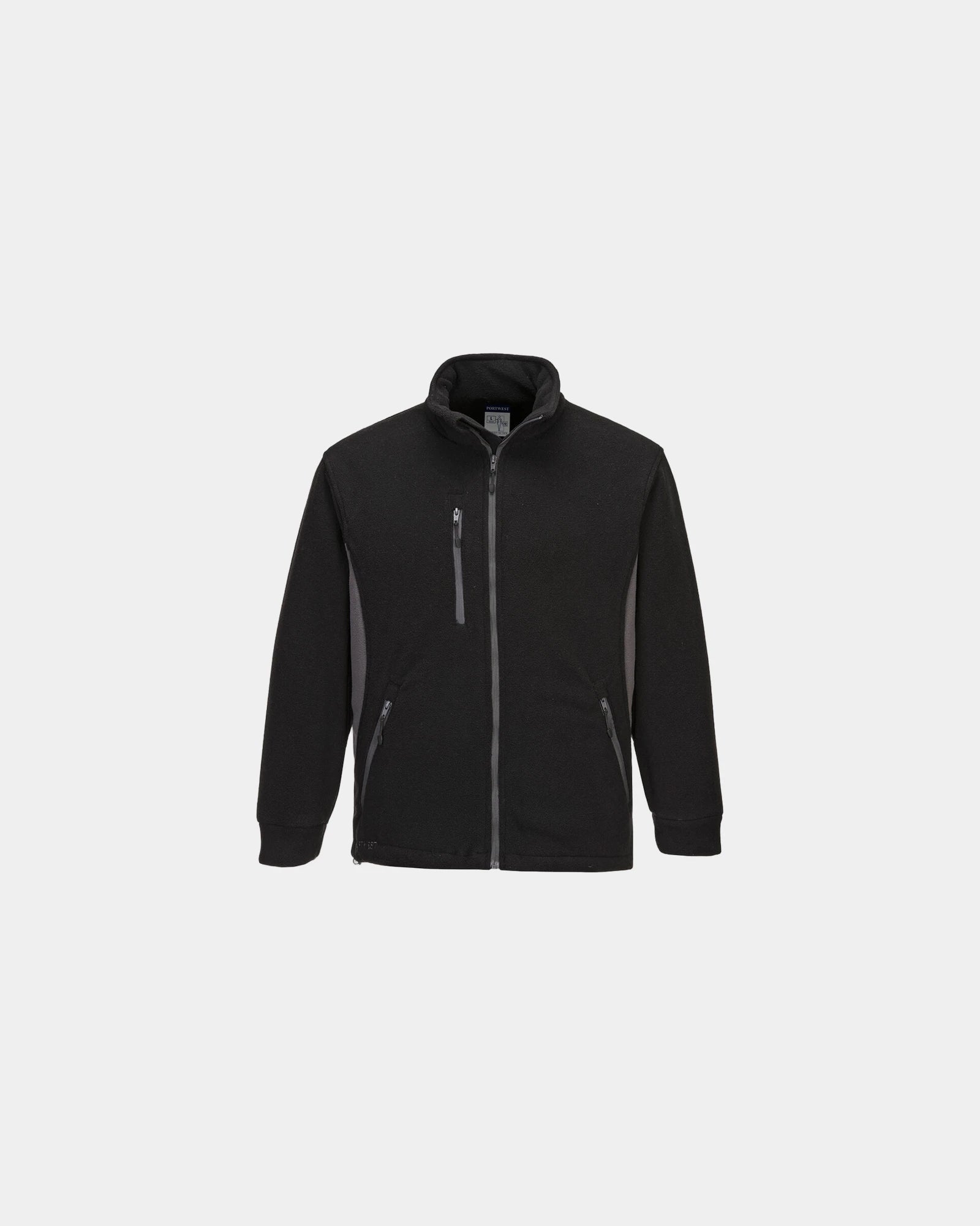 Blouson polaire bicolore à personnaliser - Noir-Bleu Ciel