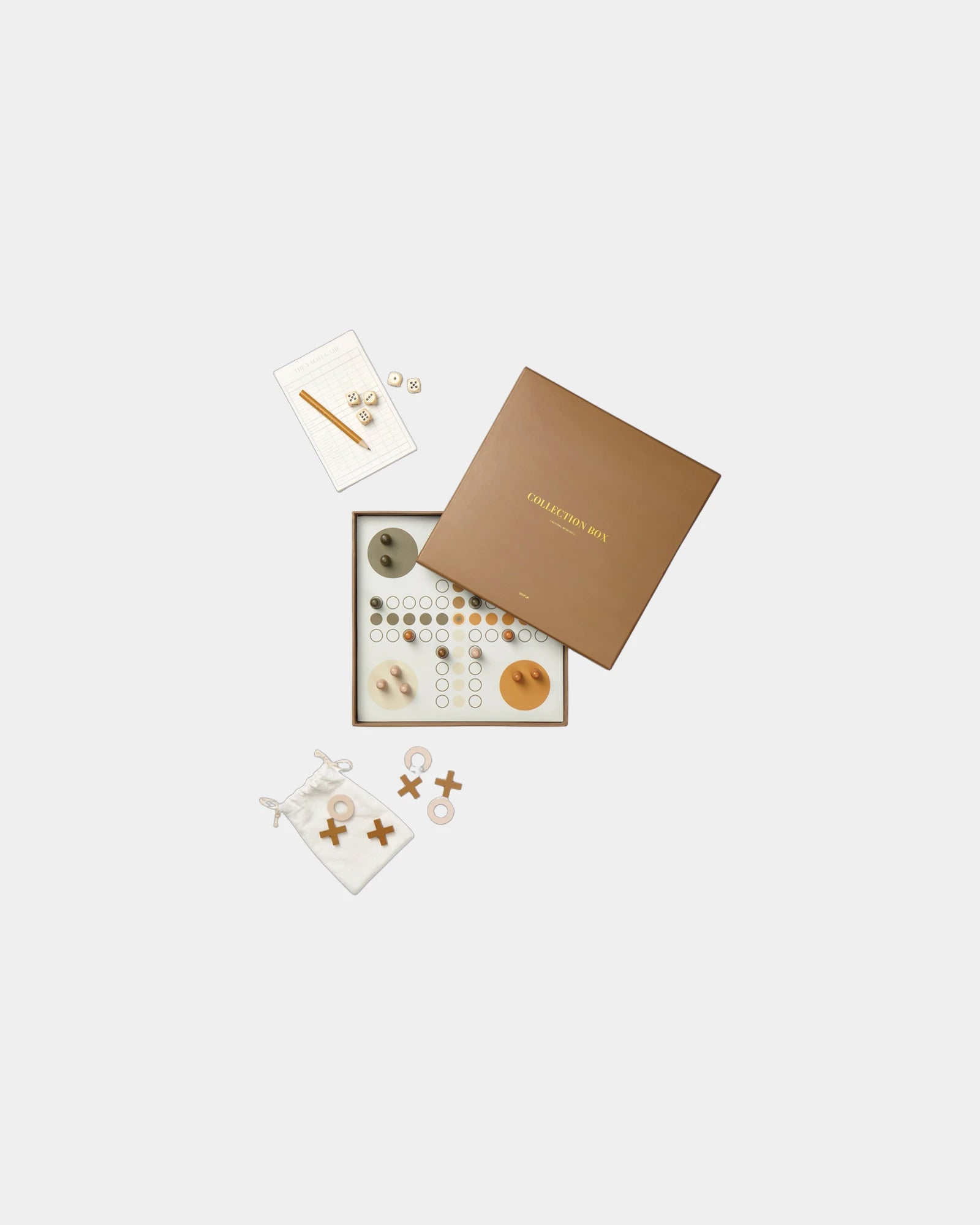 Coffret de jeux bois Vinga à personnaliser - Marron