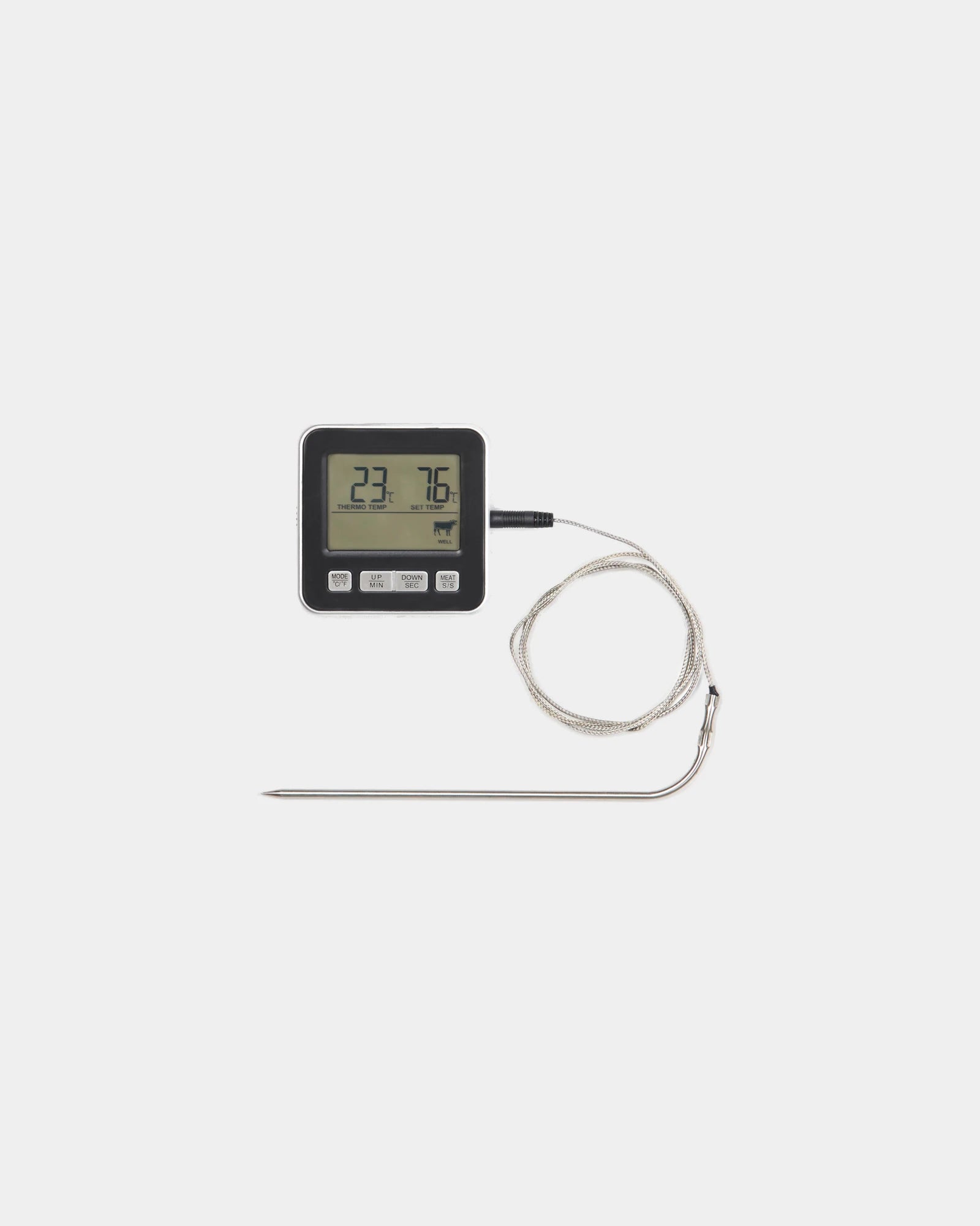 Thermomètre inox Vinga Hays à personnaliser - Noir
