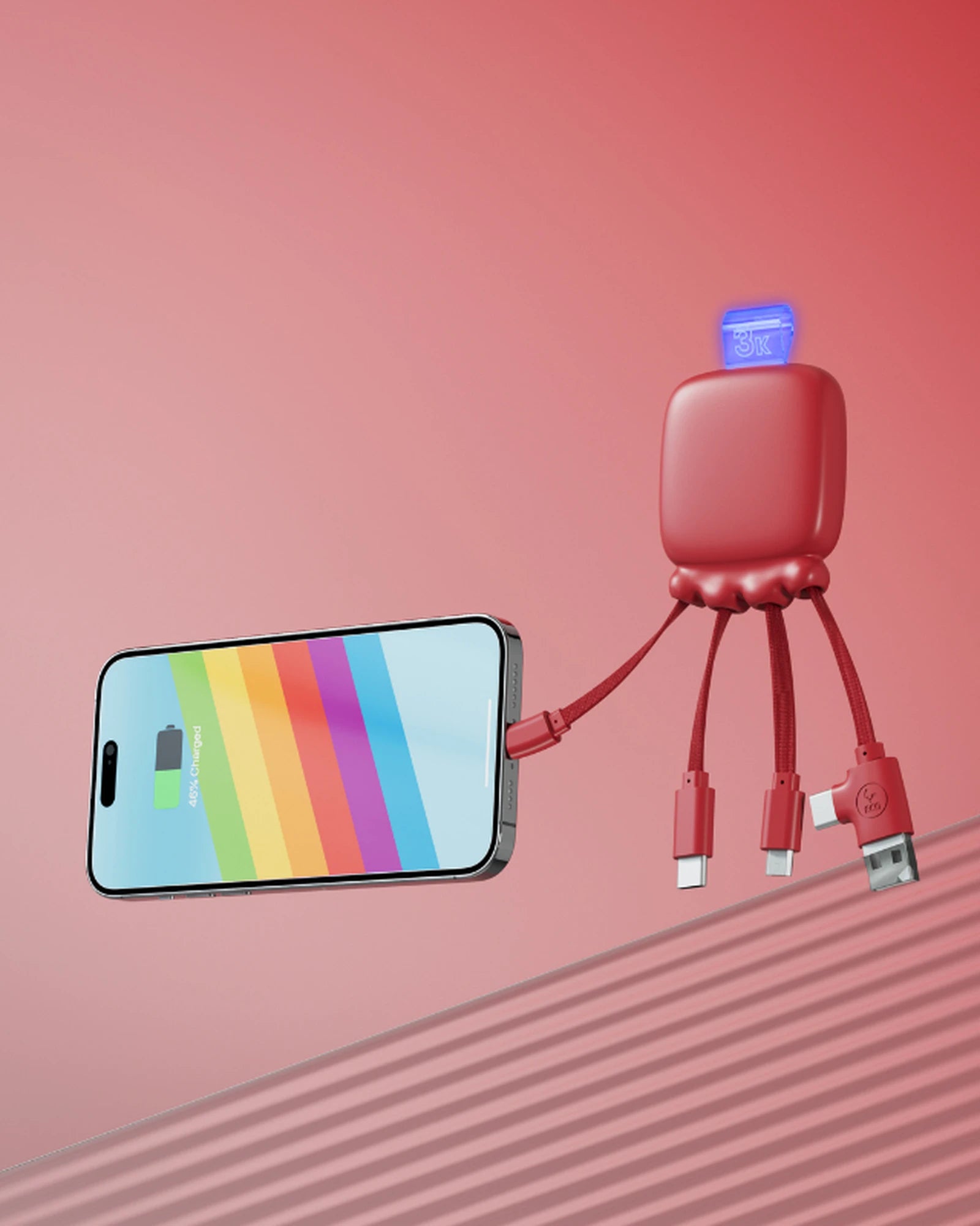 Batterie externe multi-câbles 3000mAh à personnaliser - 4