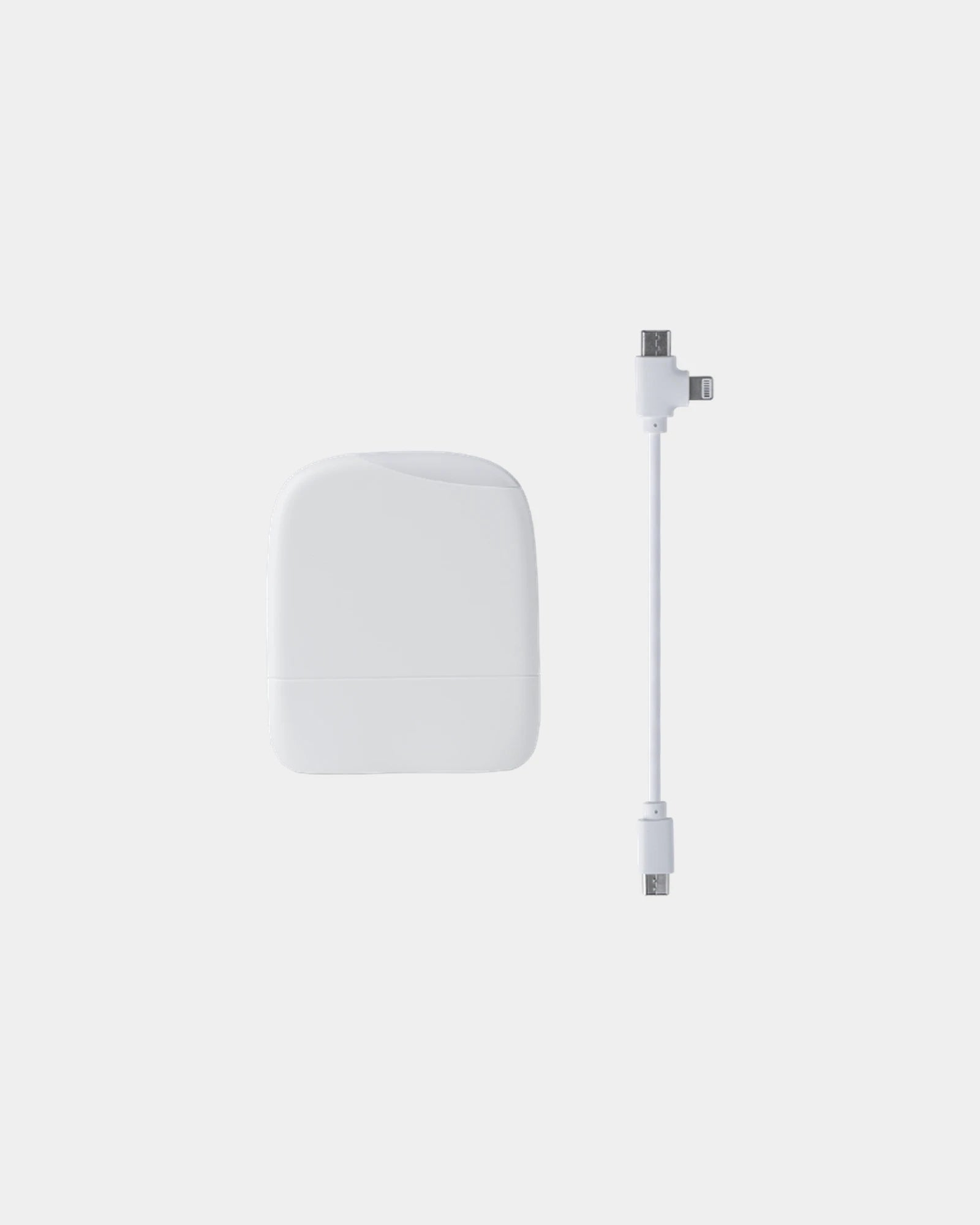 Chargeur-lampe de poche plastique recyclé ICE-P à personnaliser - Blanc