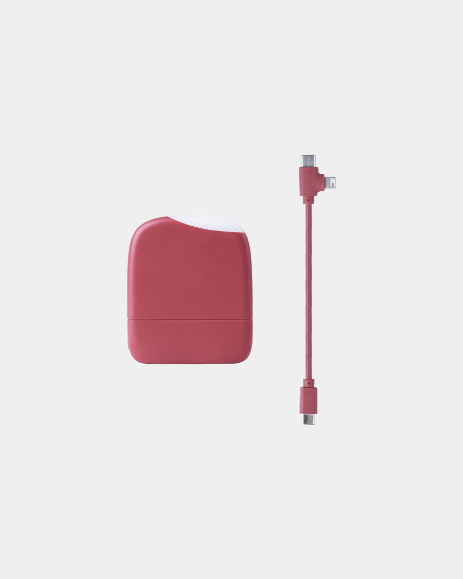 Chargeur-lampe de poche plastique recyclé ICE-P à personnaliser - Rouge