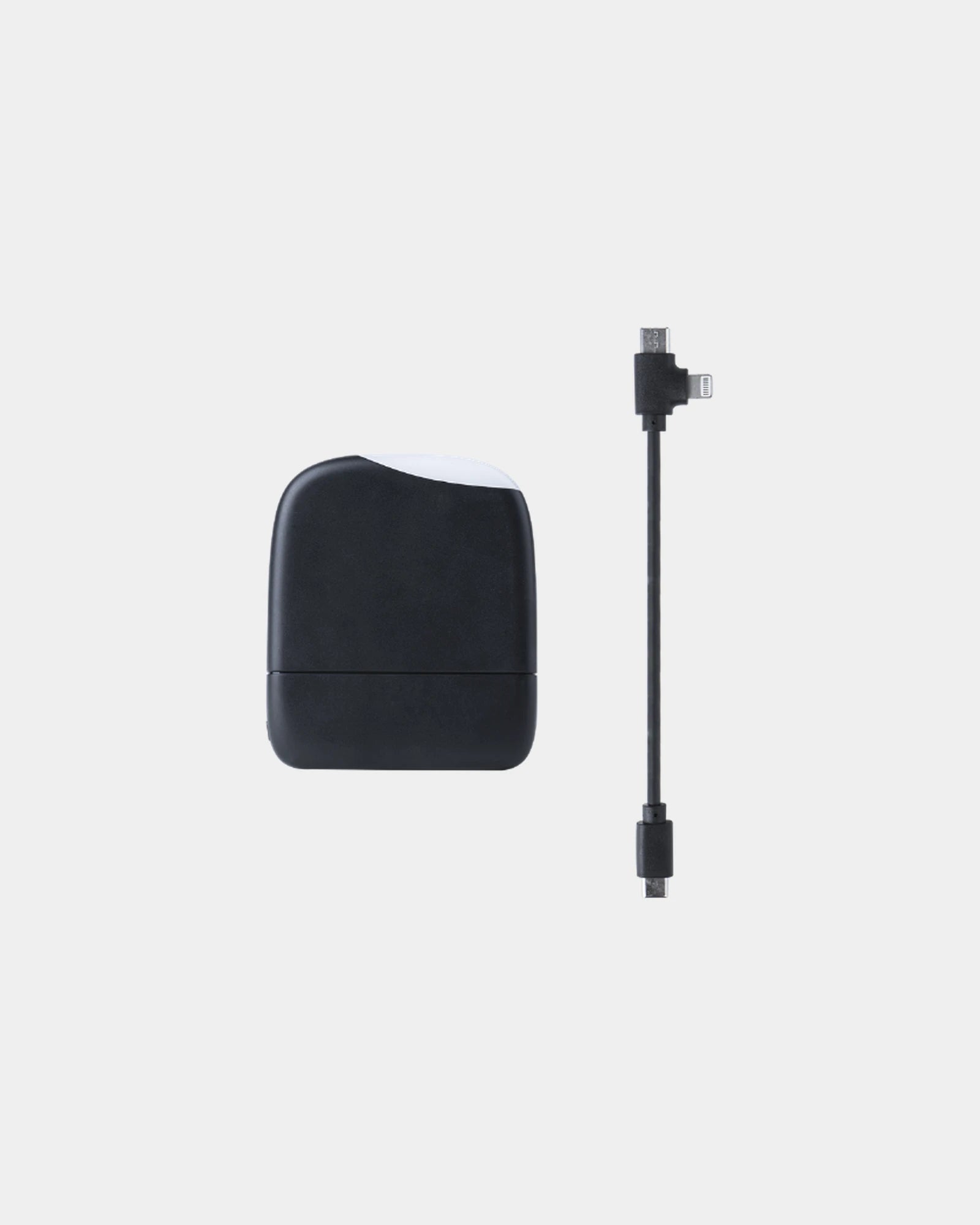 Chargeur batterie plastique recyclé ICE-P à personnaliser - Noir