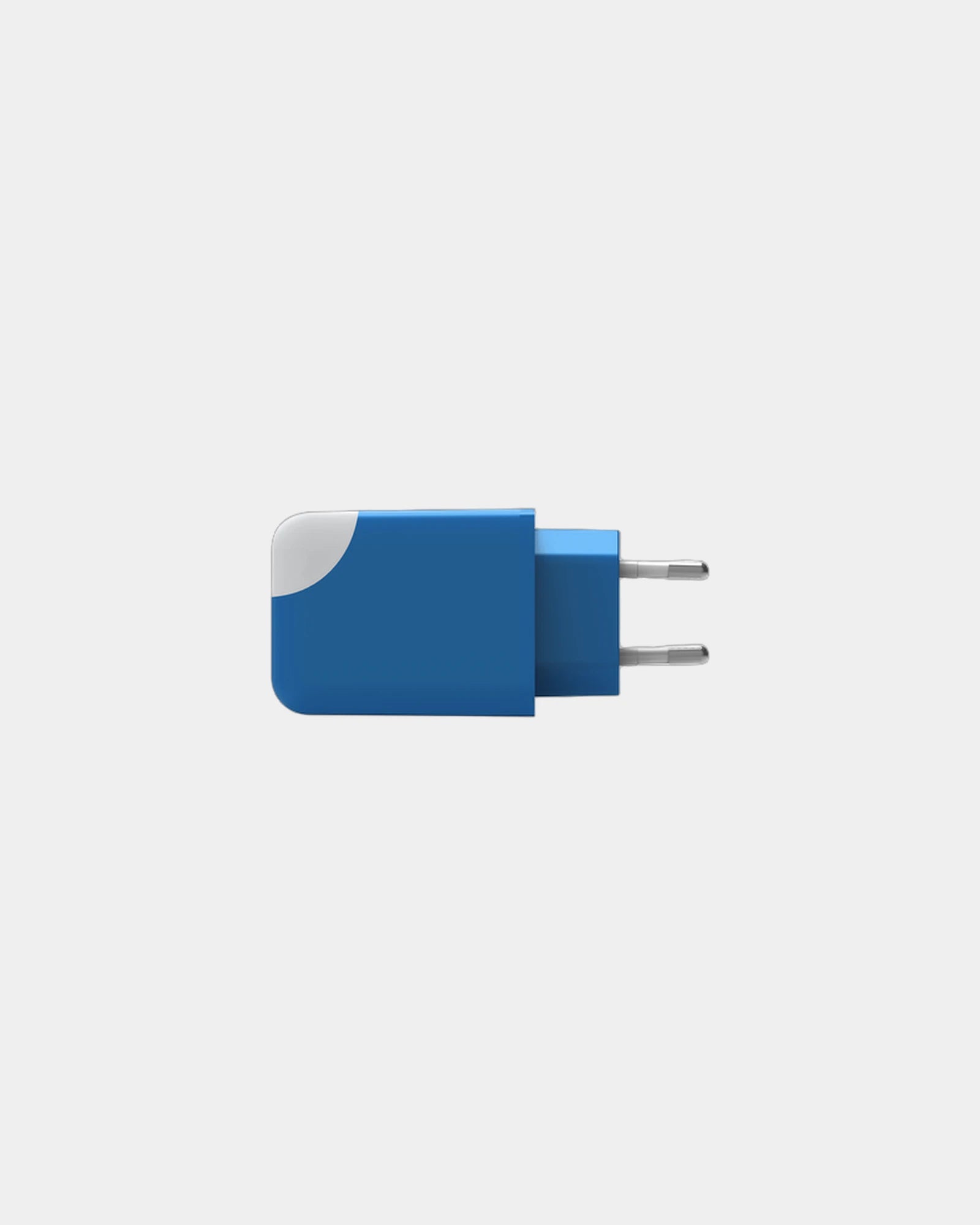 Adaptateur secteur double ports USB C et A 65W à personnaliser - Bleu