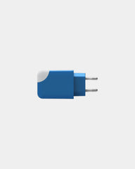 Adaptateur secteur double ports USB C et A 65W à personnaliser - Bleu