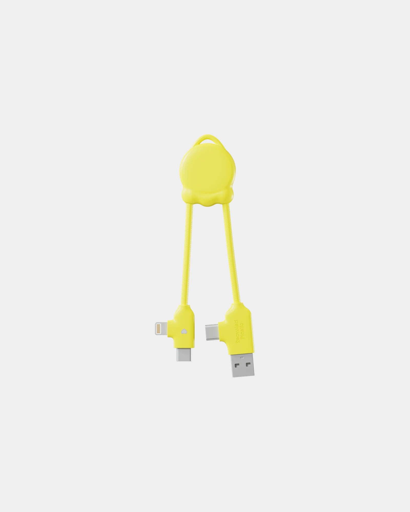 Câble de charge plastique recyclé Octomini à personnaliser - Jaune