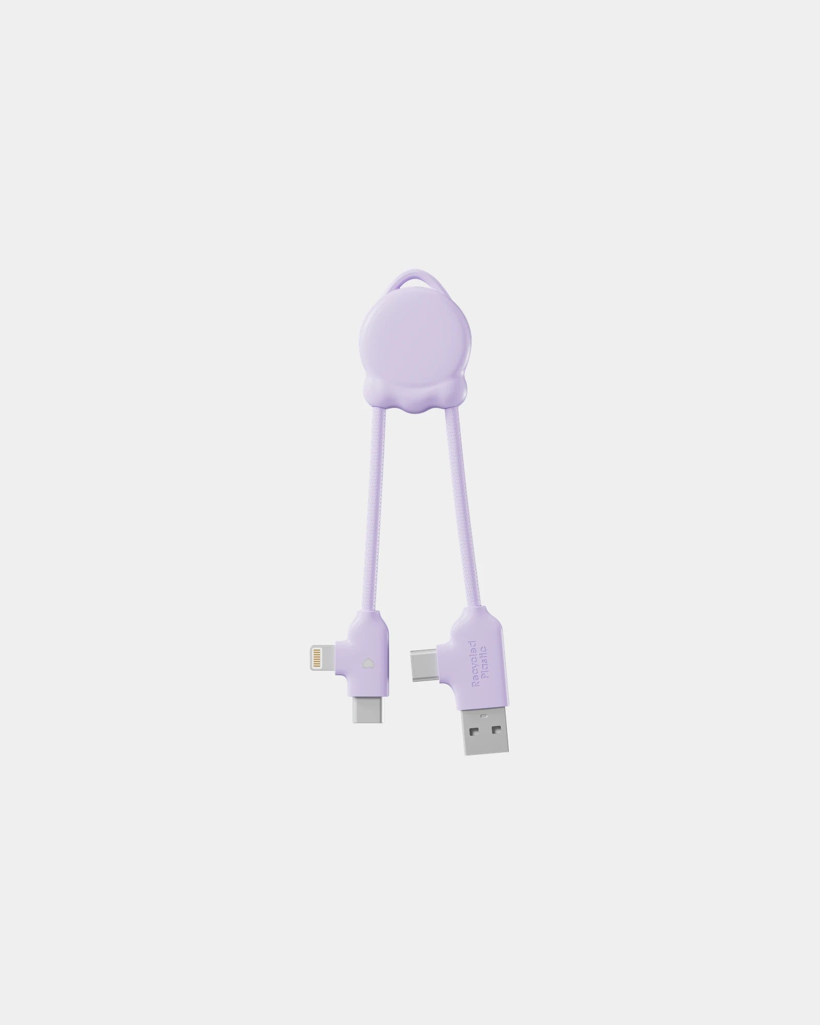 Câble de charge plastique recyclé Octomini à personnaliser - Lilas