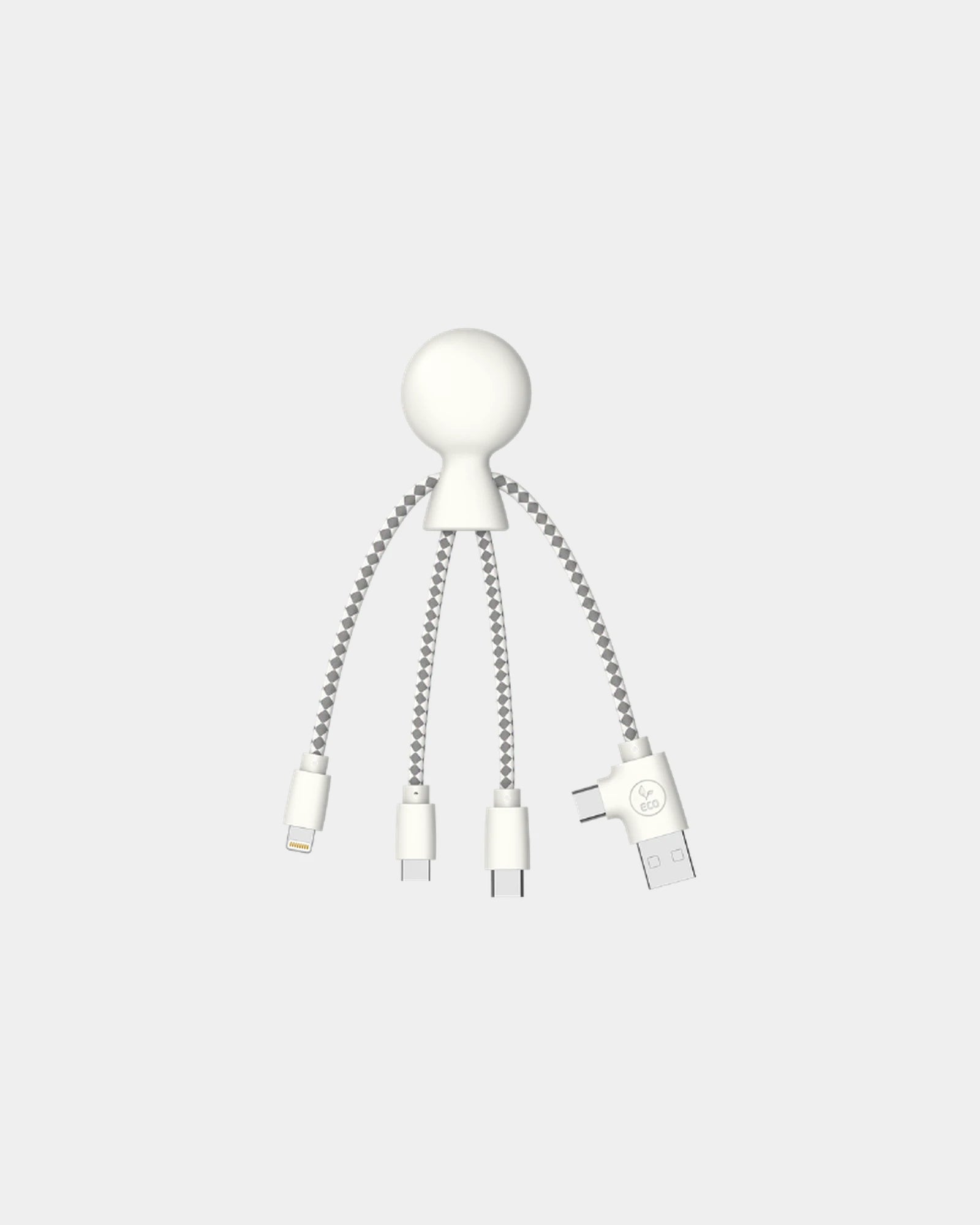 Câble de charge multi-connecteurs à personnaliser - Blanc