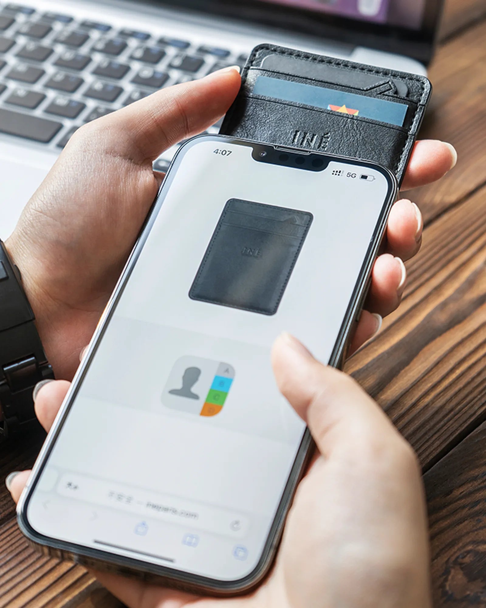 Porte-cartes éco cuir recyclé INE Mini Wallet à personnaliser - 19