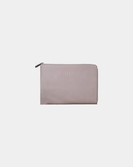 Pochette cuir recyclé INE 14/15" à personnaliser - Taupe