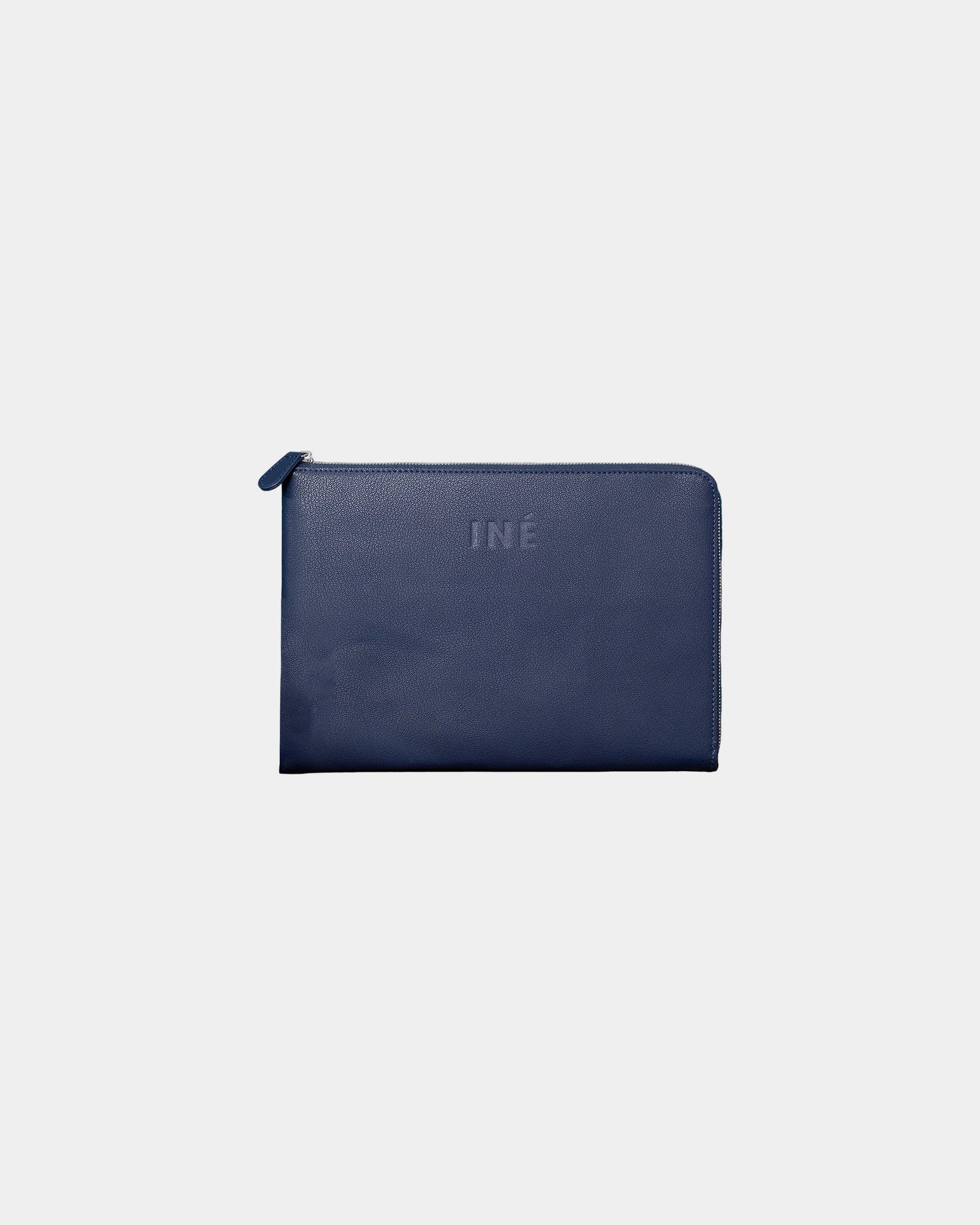 Pochette cuir recyclé INE 14/15" à personnaliser - Bleu