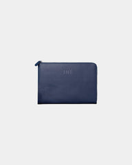 Pochette cuir recyclé INE 14/15" à personnaliser - Bleu