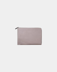 Pochette cuir recyclé INE 10/11" à personnaliser - Taupe