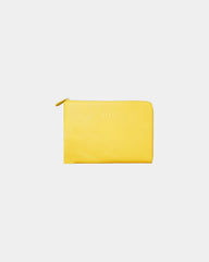 Pochette cuir recyclé INE 10/11" à personnaliser - Jaune