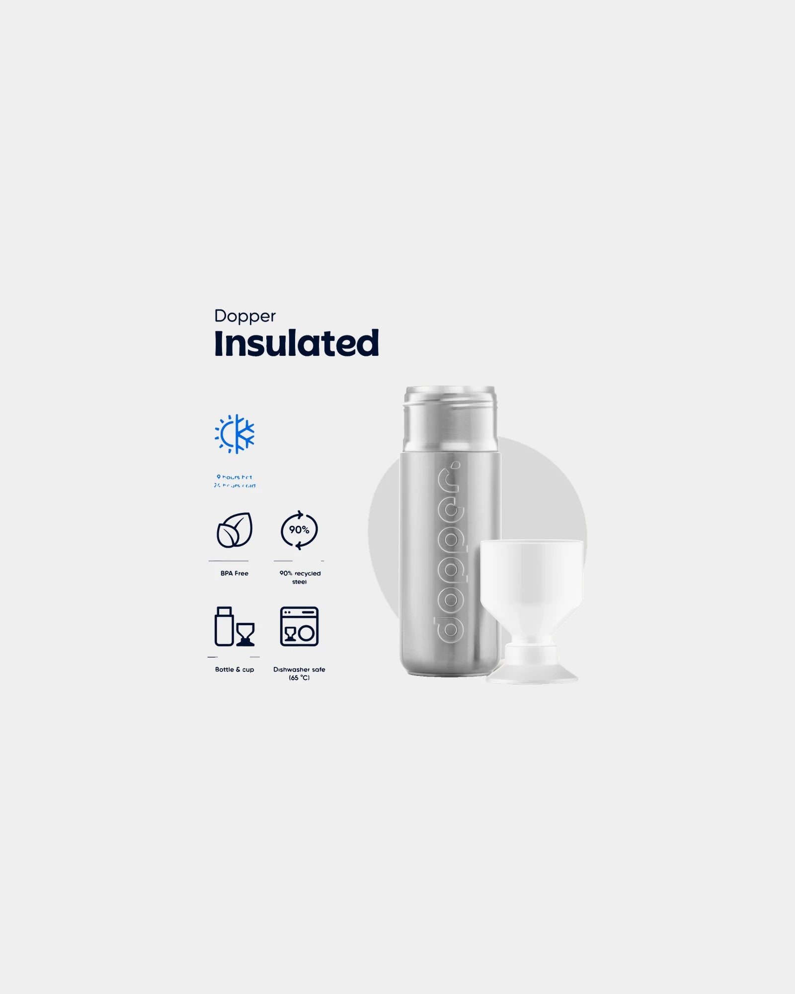 Bouteille isotherme inox Dopper Insulated 580 ml à personnaliser