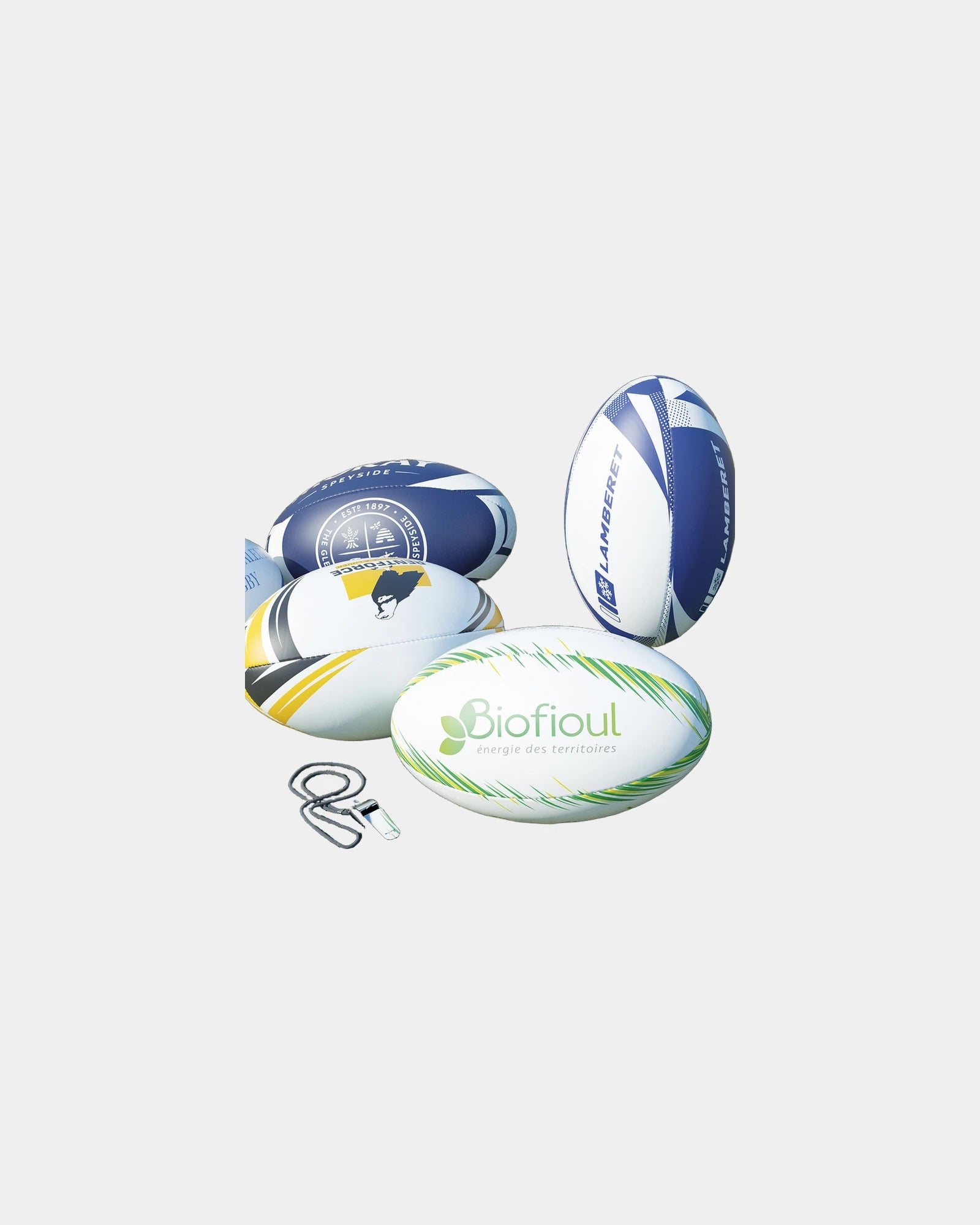 Ballon multicolore WALOMO PREMIUM Rugby à personnaliser - Multicolore