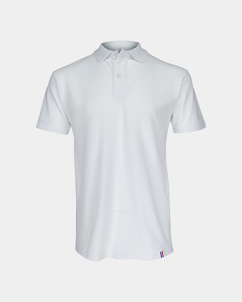 Polo pour homme Made in France personnalisable - Blanc